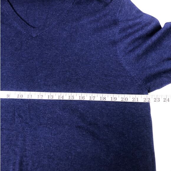 Brooks Brothers 346 Supima Cotton Preppy V-Neck Long Sleeve Blue Sweater L - Picture 10 of 12